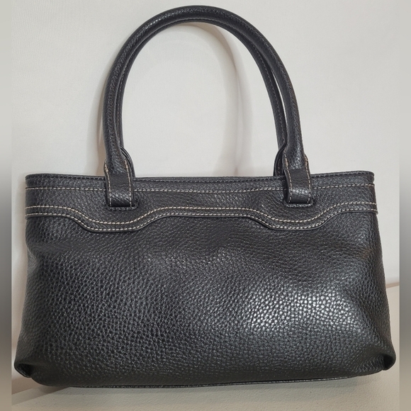 Liz Claiborne Vintage Y2K Black Faux Leather Mini Satchel Handbag - Picture 1 of 11